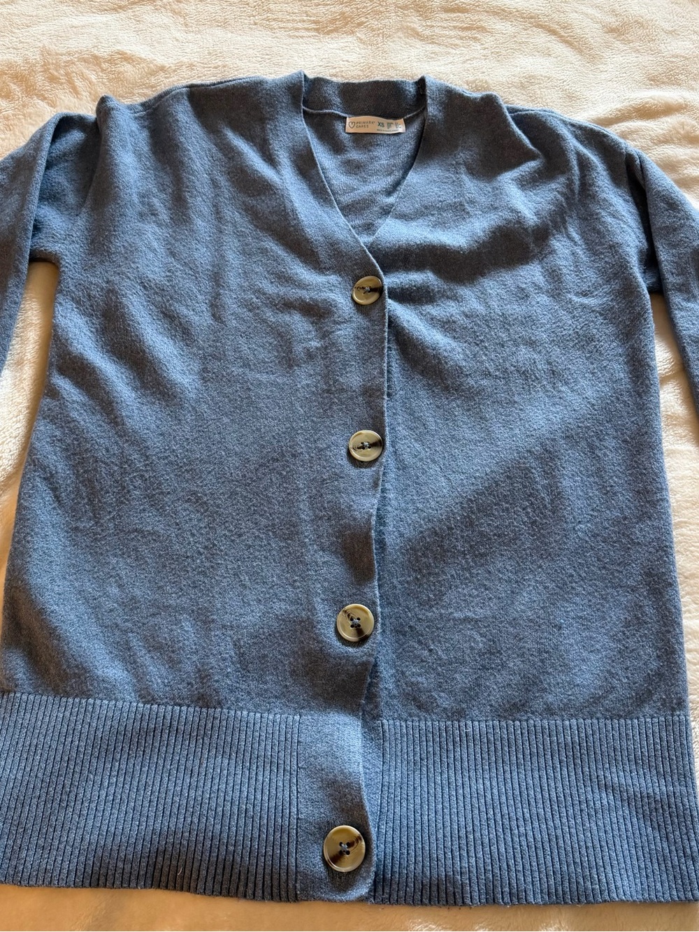 Primark Blue Button-Front V-Neck Cardigan